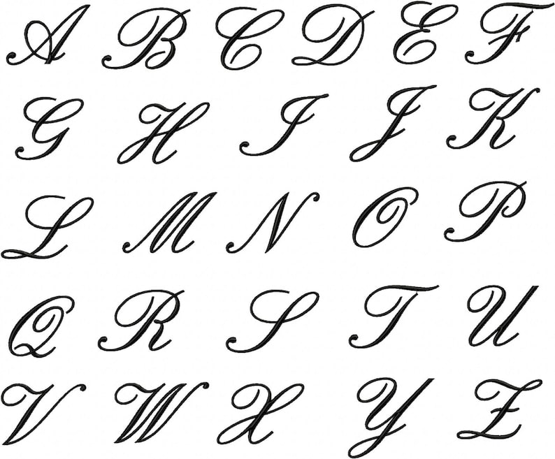 Machine Embroidery Designs INSTANT DOWNLOAD English Script Font Set ...