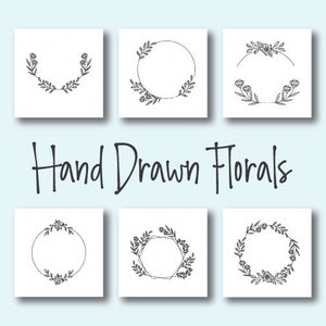 Pu&ograve; includere: Set di sei ghirlande floreali disegnate a mano in bianco e nero. Le ghirlande sono semplici ed eleganti, perfette per aggiungere un tocco di natura a qualsiasi progetto di design.