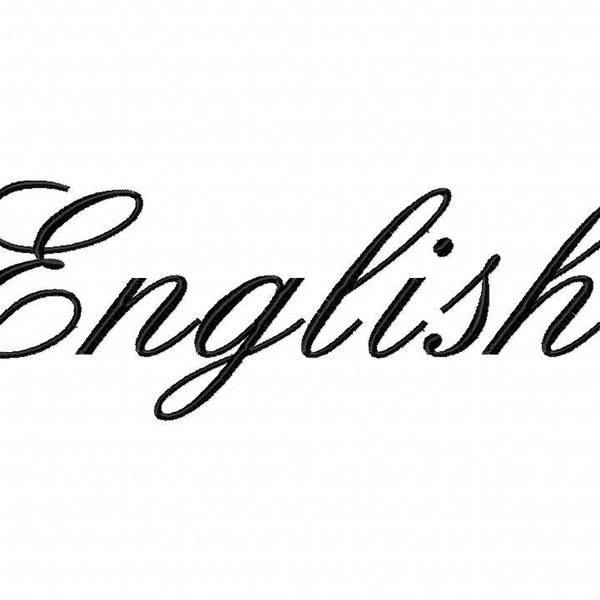 Machine Embroidery Designs INSTANT TÉLÉCHARGER Anglais Script Font Set Comprend 3 tailles