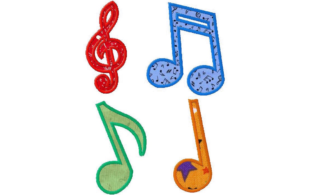 Musical Notes Applique Embroidery Designs, Machine Embroidery, Brother ...