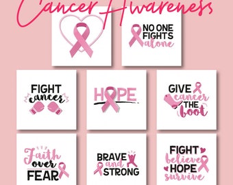 Cancer Awareness Embroidery Designs, 8 Designs Included, Machine Embroidery, Brother PES, HUS, JEF, VP3 & more, Instant Download