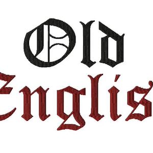 INSTANT DOWNLOAD Old English Machine Embroidery Font Set Includes 3 Sizes