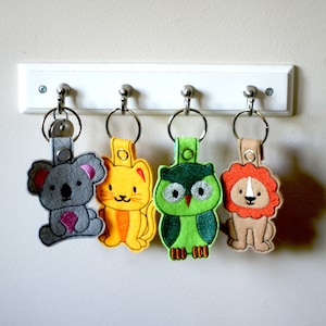 Machine Embroidery Designs 12 Pack In The Hoop Animal Key Fobs