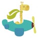 INSTANT DOWNLOAD Super Adorable Giraffe Flying Airplane Machine Embroidery Design
