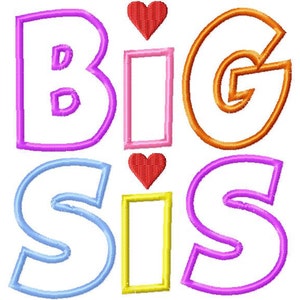 INSTANT DOWNLOAD Lil Sis and Big Sis Multi Pack Machine Applique Embroidery Design image 1