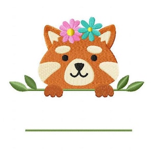 Red Panda Banner Machine Embroidery Designs PES, VP3 & More Formats