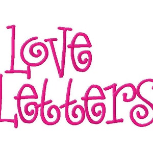 INSTANT DOWNLOAD Love Letters Machine Embroidery Font Set Includes 4 Sizes