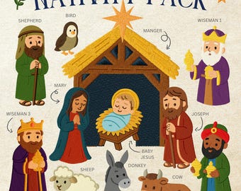 Nativity Embroidery Designs, 17 Included, Machine Embroidery, Brother PES DST & All Popular Formats Instant Download