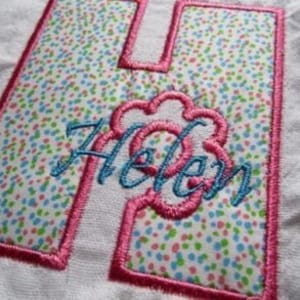 Flower Cut Machine Applique Monogramming Set Plus Bonus Sub Font Embroidery Font Set Includes 3 Sizes, Instant Download, Brother PES & More