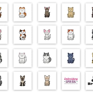 Cat Breeds Embroidery Designs, 18 Included, Machine Embroidery, Brother PES DST & All Popular Formats, Instant Download