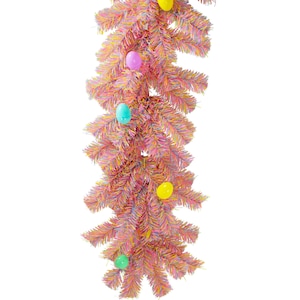 Easter Themed Firework Tinsel Brush Christmas Garlands - Springtime Holiday Decor Parties Weddings - Indoor Outdoor Decorations - 6FT Length