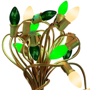St. Patrick&#39;s Day String Lights: Green & White C7/C9 Patio Lights - 25FT