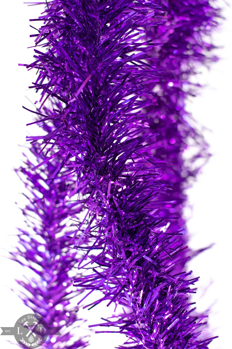 Metallic Purple Tinsel Garland 25FT Length 3IN Width Christmas Etsy