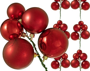 Palline Natalizie Decoris – Confezione Da 6 Sfere Infrangibili Rosse, Lucide E Opache, Diametro 80 Mm