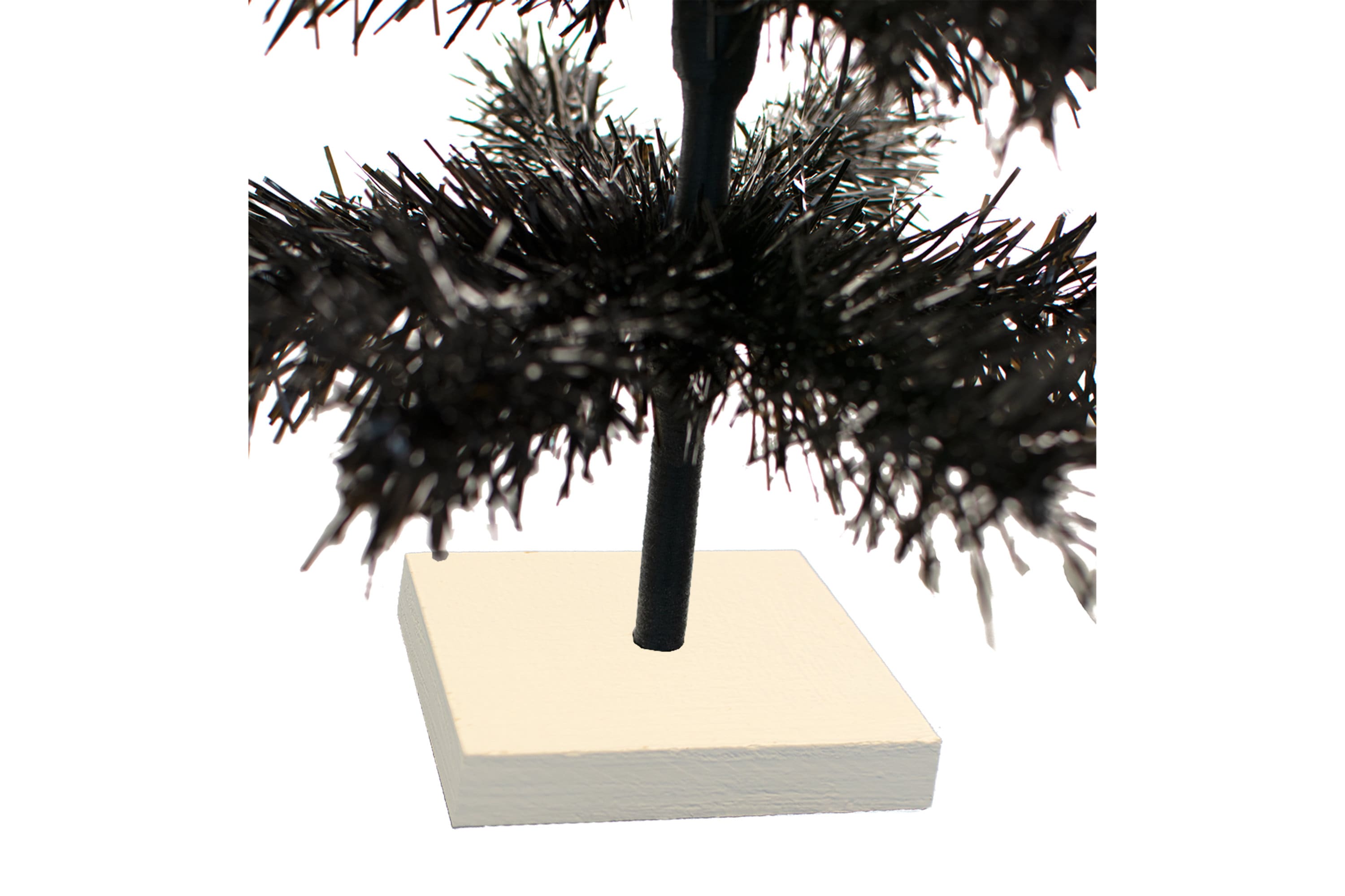 Árbol de Navidad con espumillón negro: decoración navideña retro de mesa -  Etsy México, image size:3000x2000