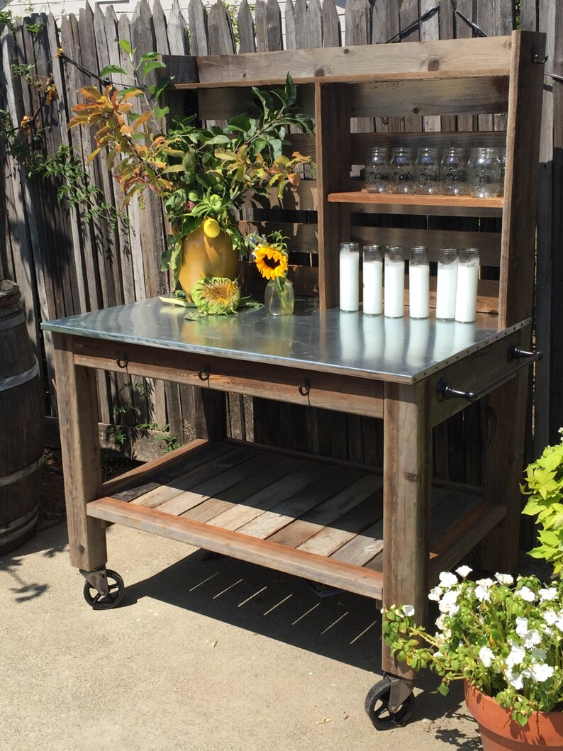 Potting Table Work Station Buffet Island Cart Outdoor ...