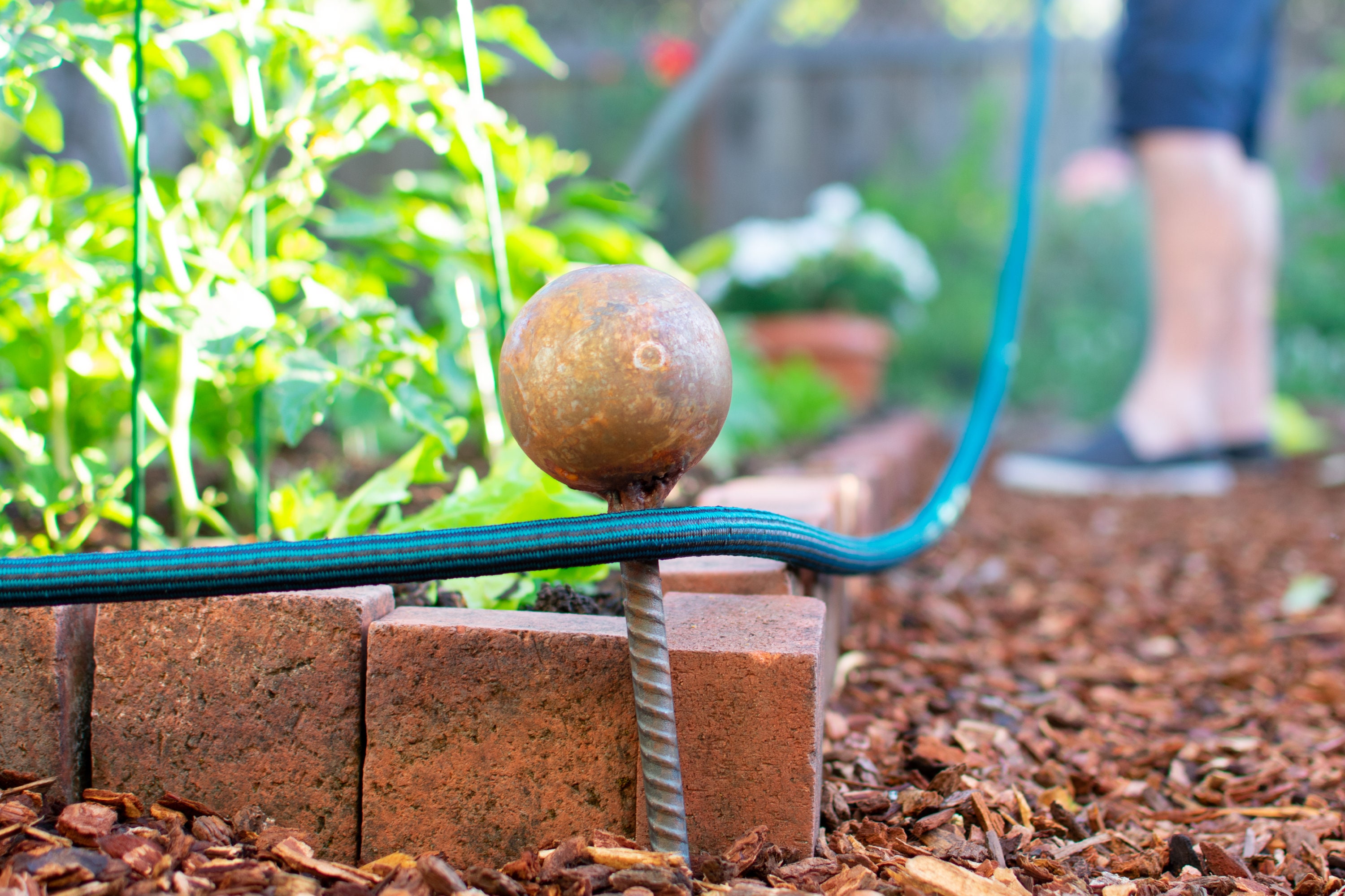 Garden Hose Stake Guides Set of 4 with Spiked Rebar Stakes 3in Etsy