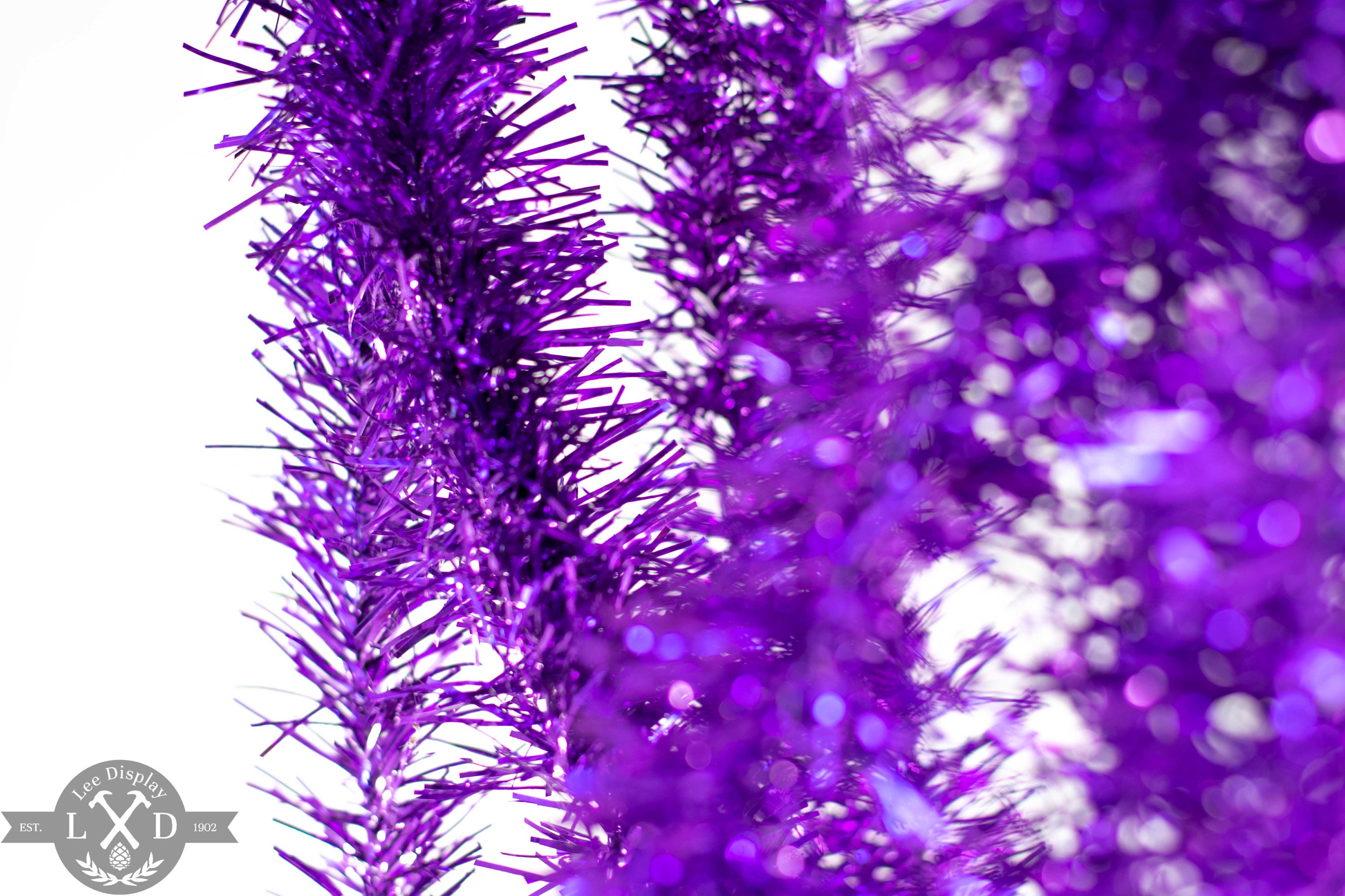 Metallic Purple Tinsel Garland 25FT Length 3IN Width Christmas Etsy