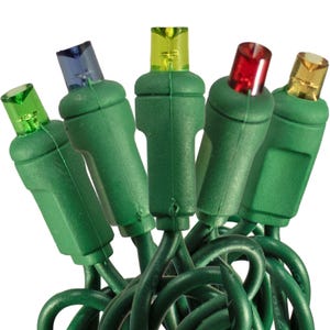 Multi-Color LED Christmas Lights Twinkle Sets UL Listed 50 Bulb 25FT Strings
