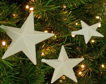 White Star Picks Holiday Star Ornaments Christmas Tree Hanging Star Decorations 24in Length with 3 Plastic Stars, 24 Pack