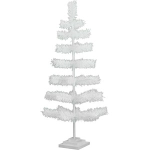 White Tinsel Christmas Tree: 36&quot; Retro Holiday Decor