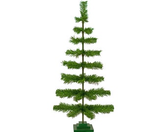48&#39;&#39; Alpine Green Tinsel Christmas Tree: Retro Holiday Display