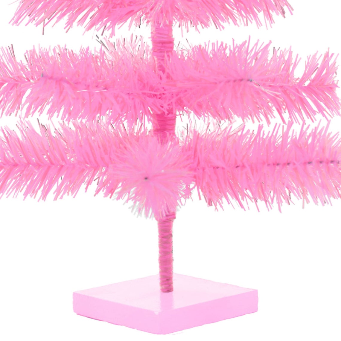 18'' Pink Tinsel Christmas Tree Tabletop Display Tree Etsy