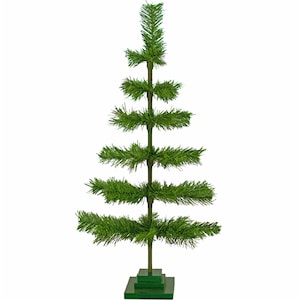 36&#39;&#39; Alpine Green Tinsel Christmas Tree: Retro Holiday Decor