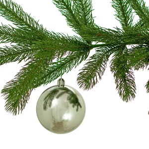 Shiny Silver Christmas Ball Ornaments: Lightweight Plastic, Indoor Outdoor