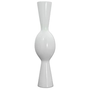 22in Tall Loutrophoros Ceramic Vase Amphora Greek Urn Modern Contemporary Design Porcelain White Glossy Finish