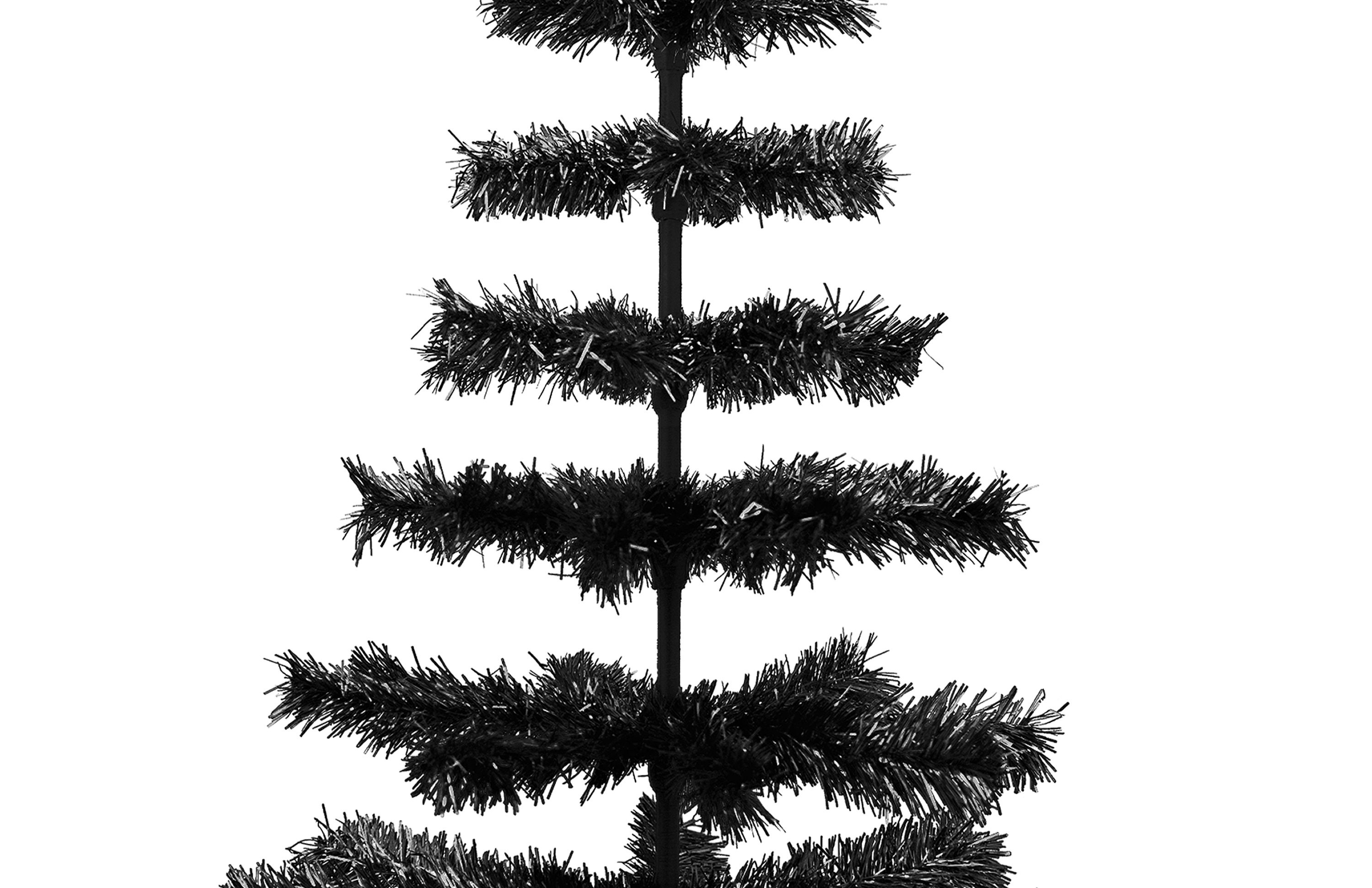 Árbol de Navidad con espumillón negro: decoración navideña retro de mesa -  Etsy México, image size:3000x1941