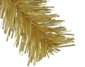 Ghirlanda di lamé color oro antico da 30 piedi: decorazione natalizia metallica vintage