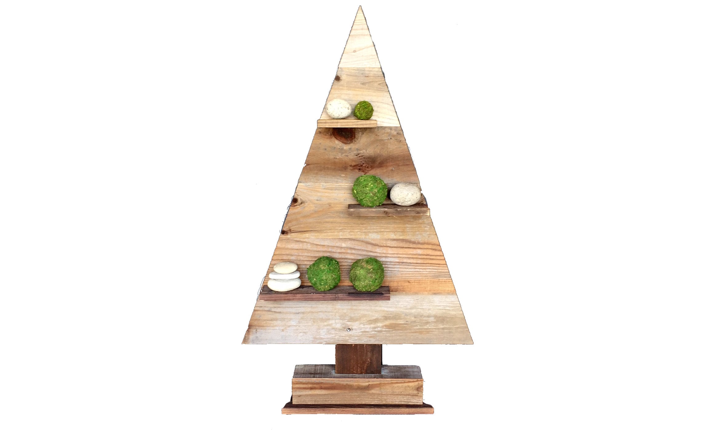 Wood Triangle Retail Merchandising Tree Holiday Store Display Case Christmas 3FT 