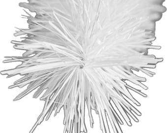 Shiny White Tinsel Garland 30FT Length 3IN Width Christmas Fringe Foil Plastic Vinyl Brush Wired