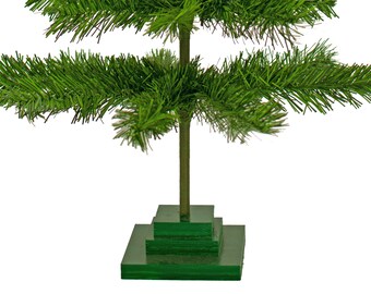 48'' Alpine Green Christmas Tree Tinsel Feather Style Holiday Tree 4FT Table-Top 