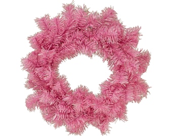 Pink and Silver Tinsel Christmas Wreaths 18IN Diameter Indoor Outdoor Front Door Home Decor Holiday Seasonal Wall Hanging Wreaths