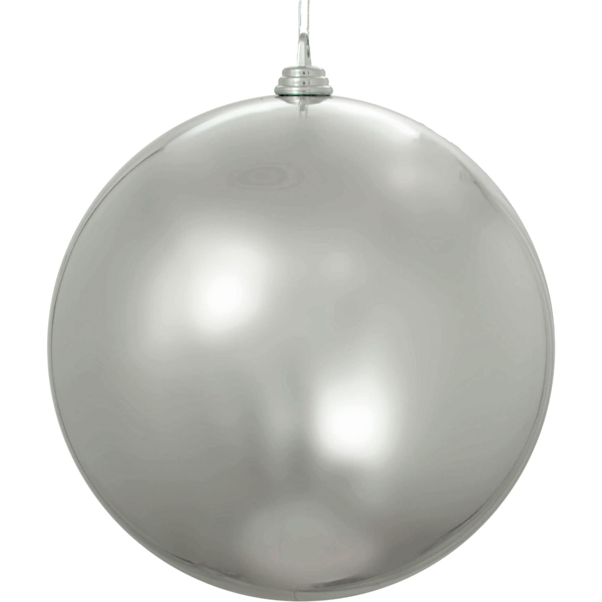 Shiny silver christmas ball ornaments Clearance