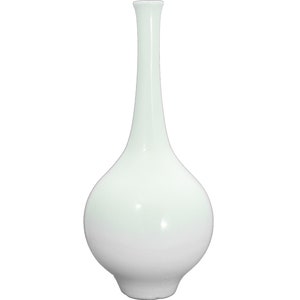 20in Tall Hydria Ceramic Vase Amphora Greek Urn Modern Contemporary Design Porcelain White Glossy Finish