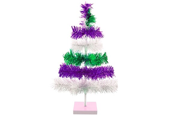Mardi Gras Themed Tinsel Christmas Tree Mixed Brush Branches Holiday Decor  Trees (48in)