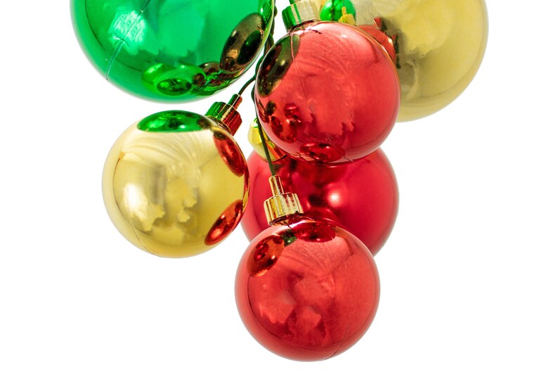Set of 4 Classic Christmas Ball Clusters With Red Gold and Etsy