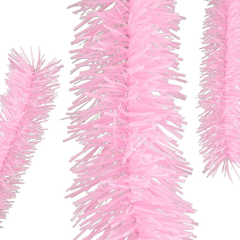 Pink Tinsel Garland 25FT Length 3IN Width Fringe Foil Etsy