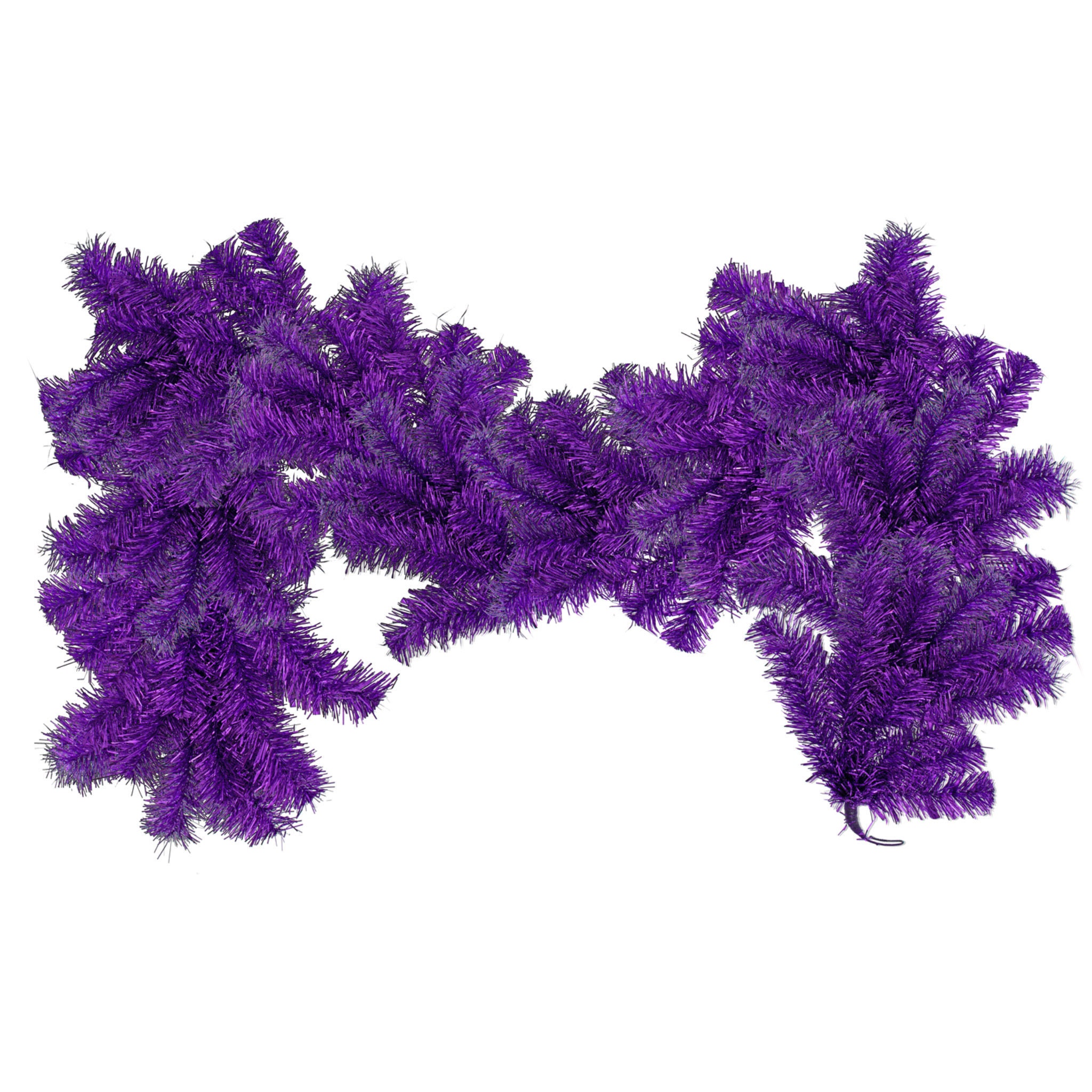 Shiny Purple Christmas Garlands Tinsel Brush Foliage, Indoor Outdoor Holiday Decorations