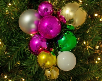 The San Francisco Ball Cluster,  Shiny Multi-Color Christmas Tree Ornaments, Set of 6