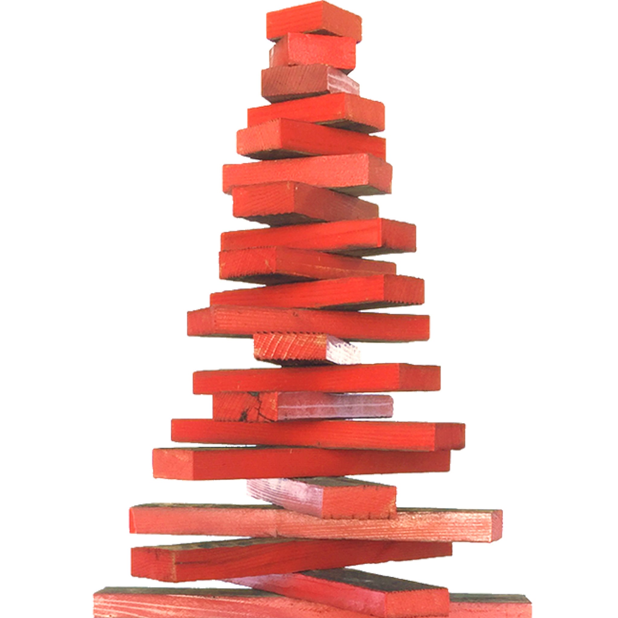 Redwood Slat Christmas Tree Wooden Stand Included Folding Branches ...