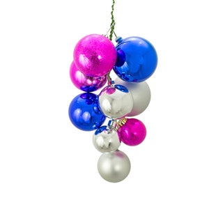 The Roseville Ball Cluster with Blue, Pink, and Silver Ball Ornaments