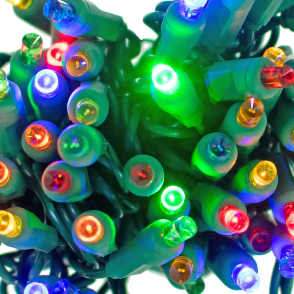 Multi-Color LED Christmas Lights Twinkle Sets UL Listed 50 Bulb 25FT Strings