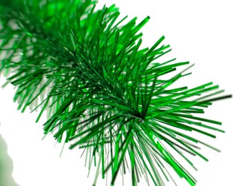 Ghirlanda di orpelli verde metallizzato: frangia per albero di Natale da 30 piedi