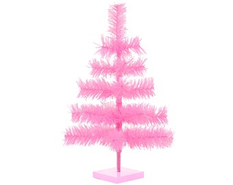 18'' Pink Tinsel Christmas Tree Tabletop Display Tree Merchandising Christmas Tree Pink Stand Included