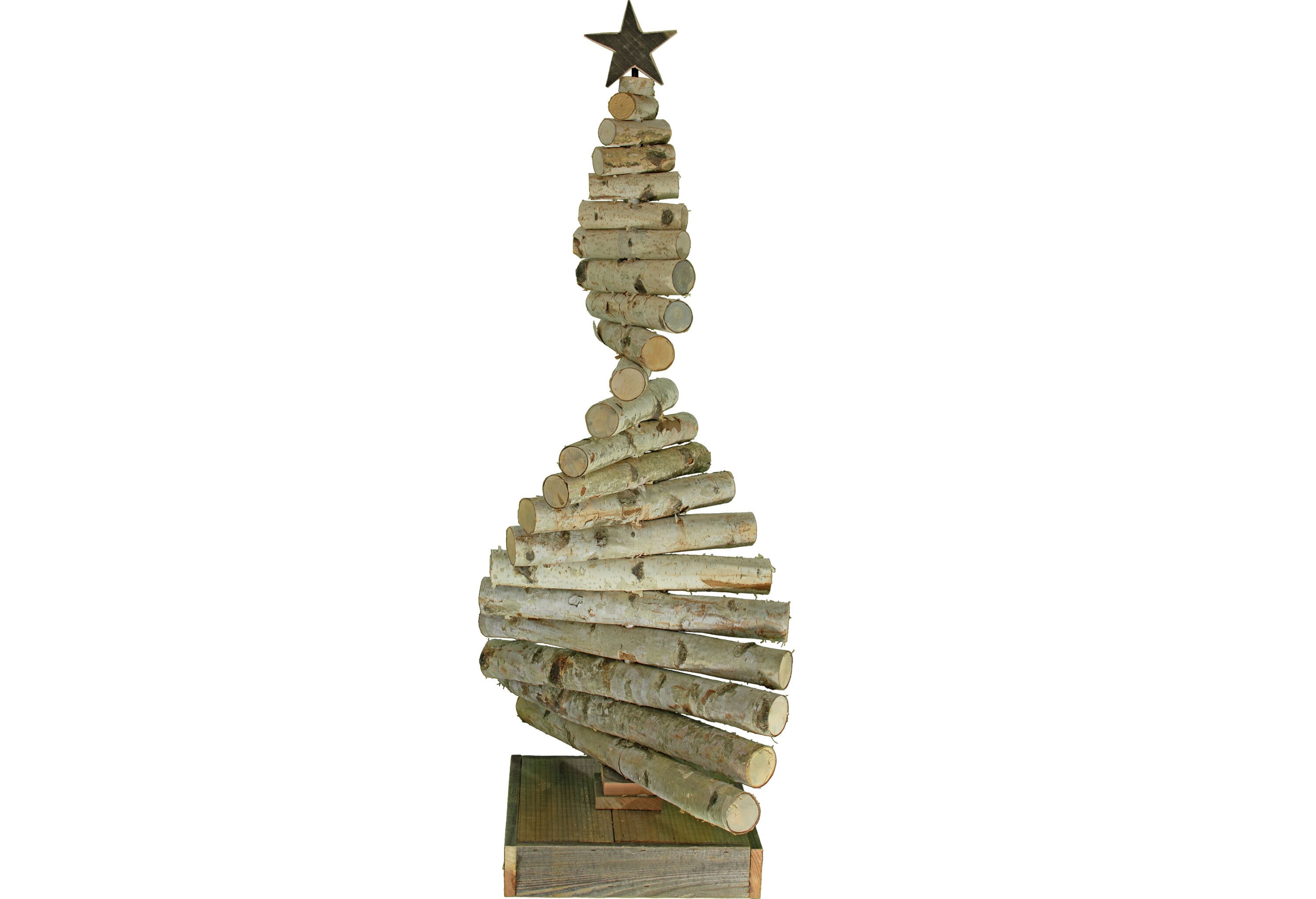 Rustic Birch Branch Christmas Tree Holiday Centerpiece With Wood Stand