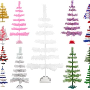 48&quot; Classic Tinsel Feather Tree Tabletop Christmas Retail Tree